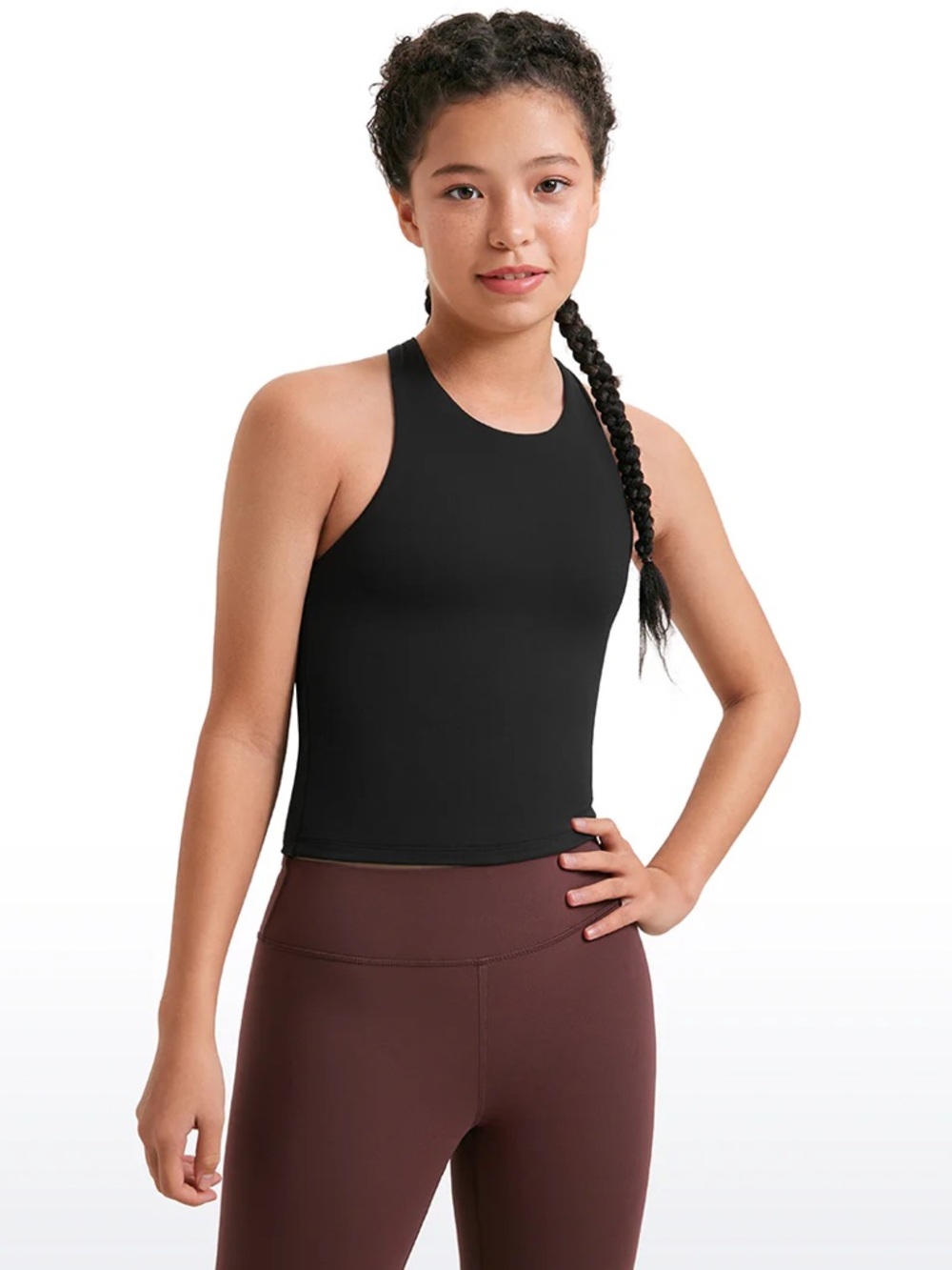 Butterluxe Girls Double Lined Racerback Tank Tops Waist Length